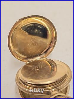 Antique 1900 Elgin 222 0s 7j Pocket Watch Wadsworth 10ktGF 20yr Hunter Bird Case