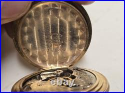 Antique 1900 Elgin 222 0s 7j Pocket Watch Wadsworth 10ktGF 20yr Hunter Bird Case