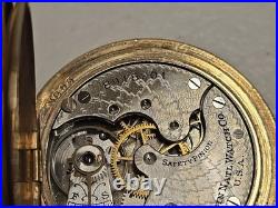 Antique 1900 Elgin 222 0s 7j Pocket Watch Wadsworth 10ktGF 20yr Hunter Bird Case