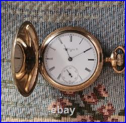 Antique 1900 Elgin Grade 206 Gold Filled Hunter Case Pocket Watch X-Fine, runs