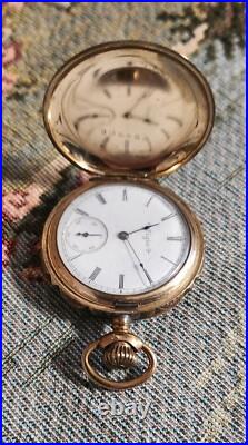 Antique 1900 Elgin Grade 206 Gold Filled Hunter Case Pocket Watch X-Fine, runs