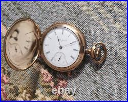 Antique 1900 Elgin Grade 206 Gold Filled Hunter Case Pocket Watch X-Fine, runs