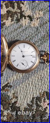 Antique 1900 Elgin Grade 206 Gold Filled Hunter Case Pocket Watch X-Fine, runs