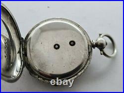 Antique 1900 Swiss Small Solid Silver Pocket Watch Original Case Key VGC Rare
