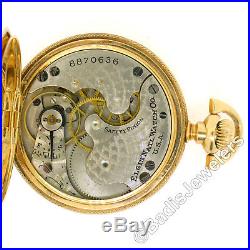 Antique 1900s Elgin 0s 7j Pocket Watch Engraved 14k Multi Color Gold Hunter Case