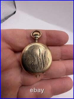 Antique 1900s Elgin 32.5mm Pocket Watch Gold Filled Case Running