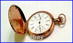 Antique 1901 Ladies Hampden Sz 6 Gold Filled Hunter Case Pocket Watch