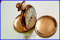 Antique 1901 Ladies Hampden Sz 6 Gold Filled Hunter Case Pocket Watch