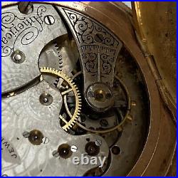 Antique 1901 Waltham Pocket Watch Seaside 15j Model 1890 Hunter Dueber Case GF