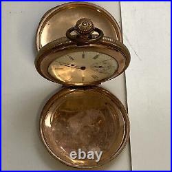 Antique 1901 Waltham Pocket Watch Seaside 15j Model 1890 Hunter Dueber Case GF