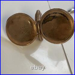 Antique 1901 Waltham Pocket Watch Seaside 15j Model 1890 Hunter Dueber Case GF
