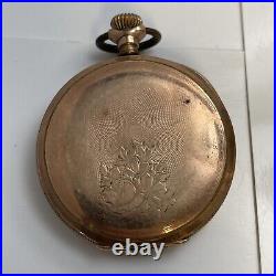 Antique 1901 Waltham Pocket Watch Seaside 15j Model 1890 Hunter Dueber Case GF