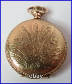 Antique 1901 Women Waltham 20 Year Gold Fill Pocket Watch Stem Set Hunting Case