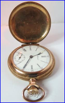 Antique 1901 Women Waltham 20 Year Gold Fill Pocket Watch Stem Set Hunting Case