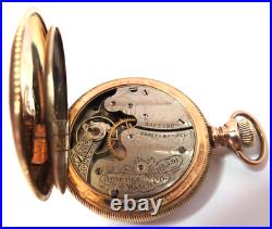 Antique 1901 Women Waltham 20 Year Gold Fill Pocket Watch Stem Set Hunting Case