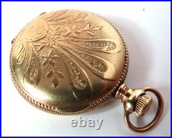 Antique 1901 Women Waltham 20 Year Gold Fill Pocket Watch Stem Set Hunting Case