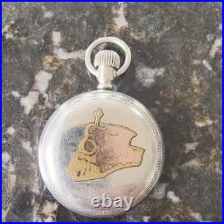 Antique 1902 Elgin Pocket Watch Size 18s Working Fahys Oresilver Train Case