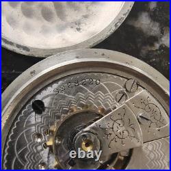 Antique 1902 Elgin Pocket Watch Size 18s Working Fahys Oresilver Train Case