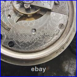 Antique 1902 Elgin Pocket Watch Size 18s Working Fahys Oresilver Train Case