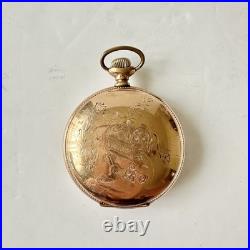 Antique 1902 Waltham Pocket Watch 15 Jewel Hunter Case 6s Gold-Filled Ornate