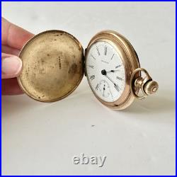 Antique 1902 Waltham Pocket Watch 15 Jewel Hunter Case 6s Gold-Filled Ornate