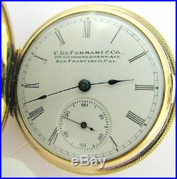Antique 1903 ELGIN ladies 14K Solid Gold HUNTER CASE Pocket Watch 7J GJS REPAIR