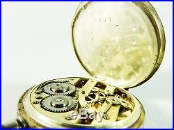 Antique 1903 Sterling Silver 935 Swiss Ladies Pocket Fob Watch Repousse Case