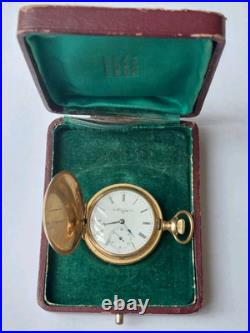 Antique 1904 Elgin 7j 0s Mod. 2 Pocket Watch Gold Filled Hunter Case in BOX RUNS