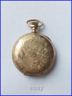 Antique 1904 Elgin 7j 0s Mod. 2 Pocket Watch Gold Filled Hunter Case in BOX RUNS
