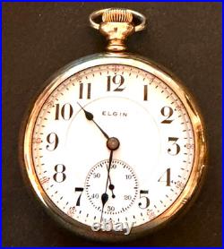 Antique 1904 Elgin BW Raymond 240 Pocket Watch Gold Filled Case GF Ticks 16s 19j