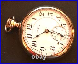 Antique 1904 Elgin BW Raymond 240 Pocket Watch Gold Filled Case GF Ticks 16s 19j