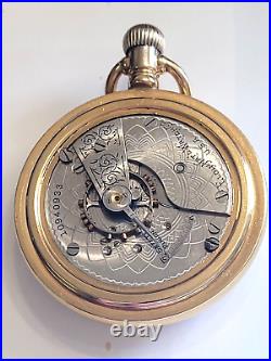 Antique 1904 Elgin Pocket Watch, Size 18, Train Embossed Case