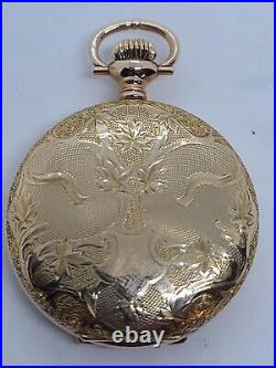 Antique 1904 ROCKFORD Ladies Solid Gold 15J Victorian Full Hunter Pocket Watch
