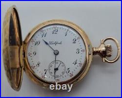 Antique 1904 ROCKFORD Ladies Solid Gold 15J Victorian Full Hunter Pocket Watch