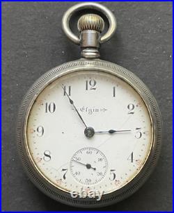 Antique 1905 Elgin Grade 297 Pocket Watch Sterling Silver Case Running 18s 15j