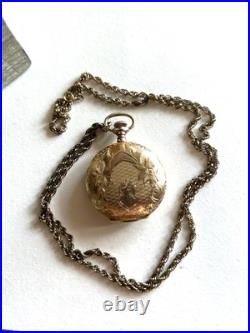 Antique 1905 GF Elgin Pocket Watch With Chain 15 Jewels Hunters Case WORKS
