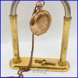 Antique 1906 Waltham Gold Filled Pocket Watch NM RUNS w 52 Fob Chain w Diamond