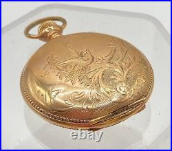 Antique 1906 Waltham Gold Filled Pocket Watch NM RUNS w 52 Fob Chain w Diamond