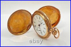 Antique 1906 Waltham Gold Filled Pocket Watch NM RUNS w 52 Fob Chain w Diamond