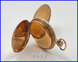 Antique 1906 Waltham Gold Filled Pocket Watch NM RUNS w 52 Fob Chain w Diamond