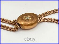 Antique 1906 Waltham Gold Filled Pocket Watch NM RUNS w 52 Fob Chain w Diamond