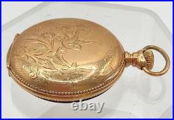 Antique 1906 Waltham Gold Filled Pocket Watch NM RUNS w 52 Fob Chain w Diamond