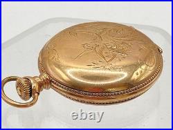 Antique 1906 Waltham Gold Filled Pocket Watch NM RUNS w 52 Fob Chain w Diamond