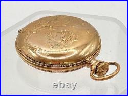 Antique 1906 Waltham Gold Filled Pocket Watch NM RUNS w 52 Fob Chain w Diamond