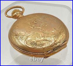 Antique 1906 Waltham Gold Filled Pocket Watch NM RUNS w 52 Fob Chain w Diamond