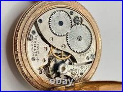 Antique 1906 Waltham Gold Filled Pocket Watch NM RUNS w 52 Fob Chain w Diamond