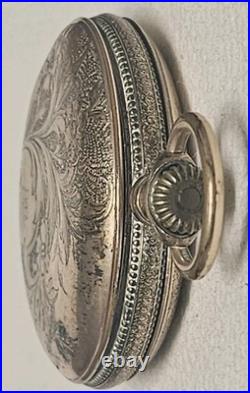 Antique 1908 Elgin Pocket Watch 7 Jewels RUNNING Gold Filled Ornate Floral Case