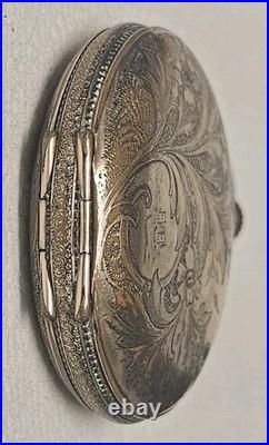 Antique 1908 Elgin Pocket Watch 7 Jewels RUNNING Gold Filled Ornate Floral Case