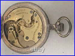 Antique 1908 Elgin Pocket Watch 7 Jewels RUNNING Gold Filled Ornate Floral Case