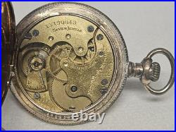 Antique 1908 Elgin Pocket Watch 7 Jewels RUNNING Gold Filled Ornate Floral Case